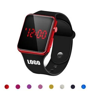Elegant Sports Watch With Red Digital Square Dial 1