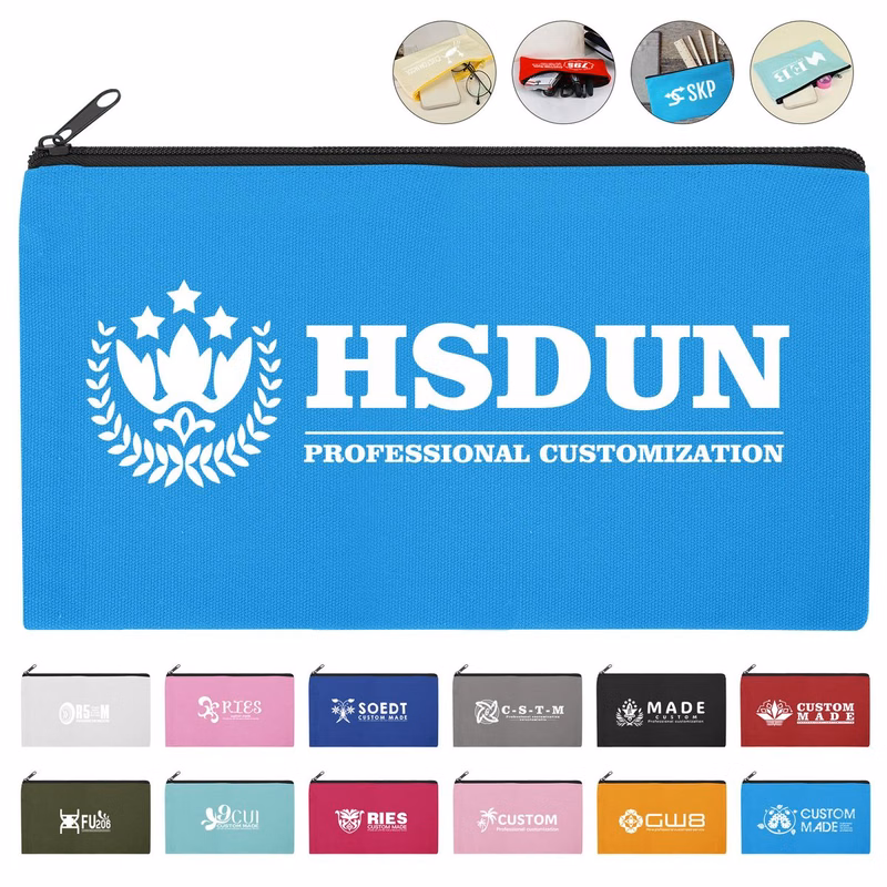 Cotton Canvas Multi Purpose Zipper Pouch