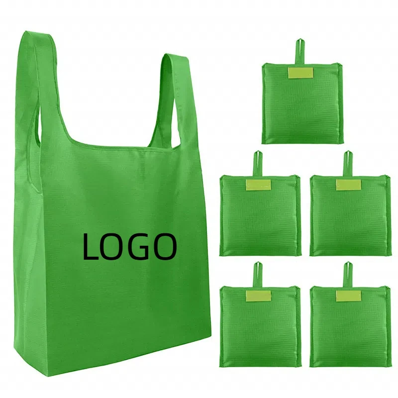 Nylon Polyester Shopping Tote Bags, custom tote bag with logo imprint 1