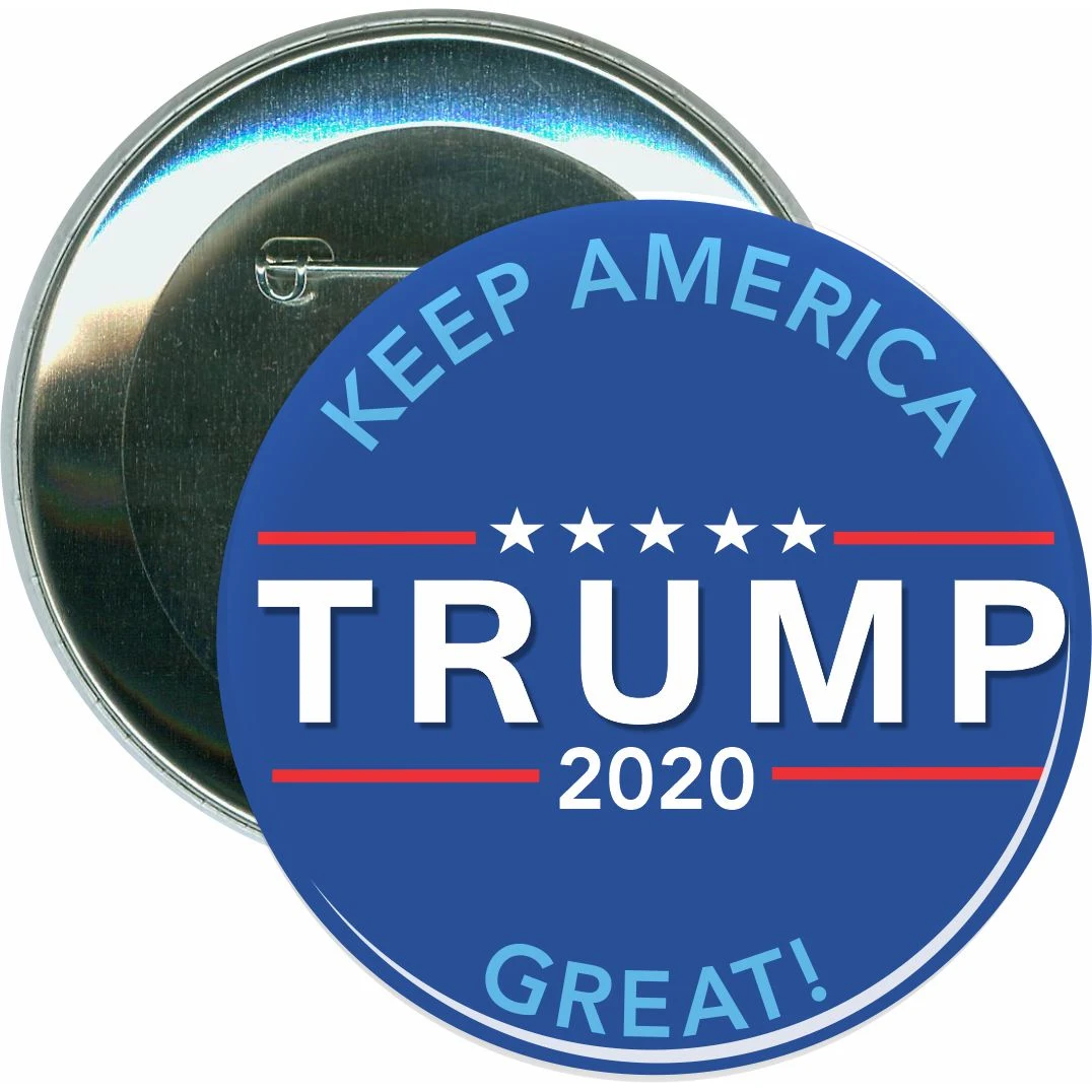 Trump 2020, Blue, Political Button 1