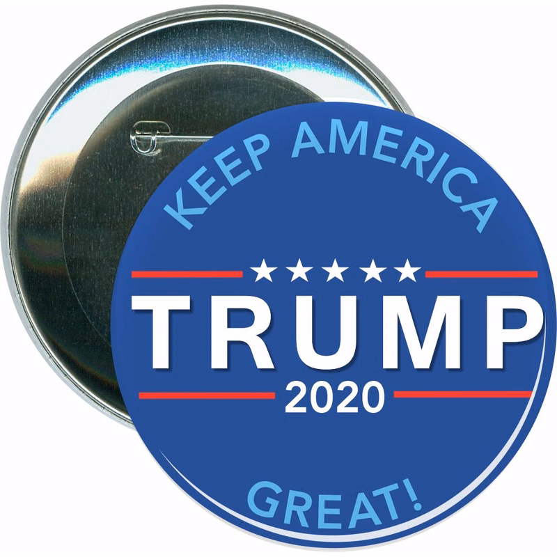 Trump 2020, Blue, Political Button