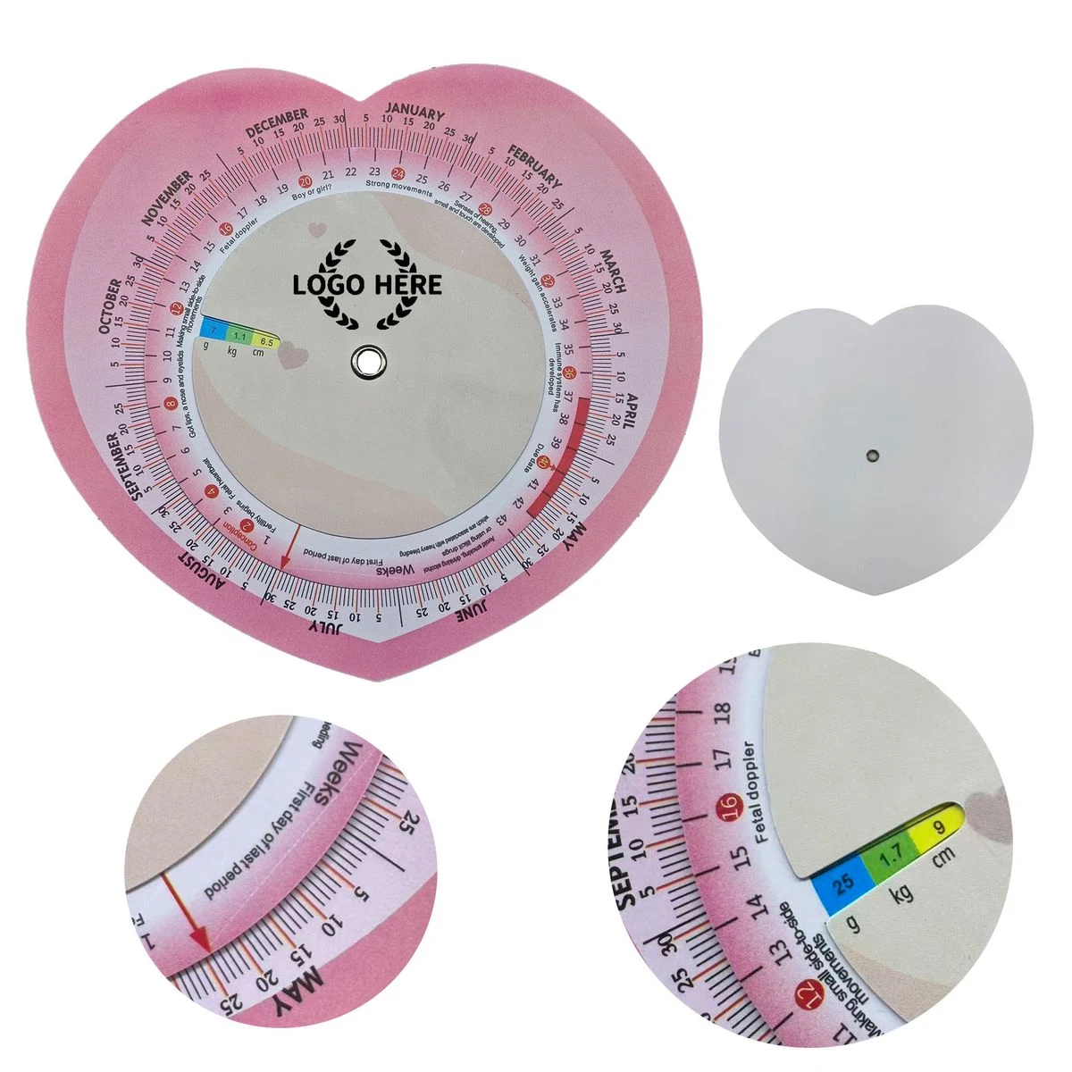 Heart Shaped Pregnancy Due Date Wheel Calculator 1