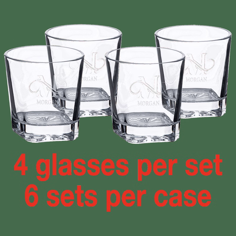 11 oz. Square Rocks Glasses in Printed Gift Box (Same Glasses as DCS301) Sold in Sets of 4, 6 Sets P