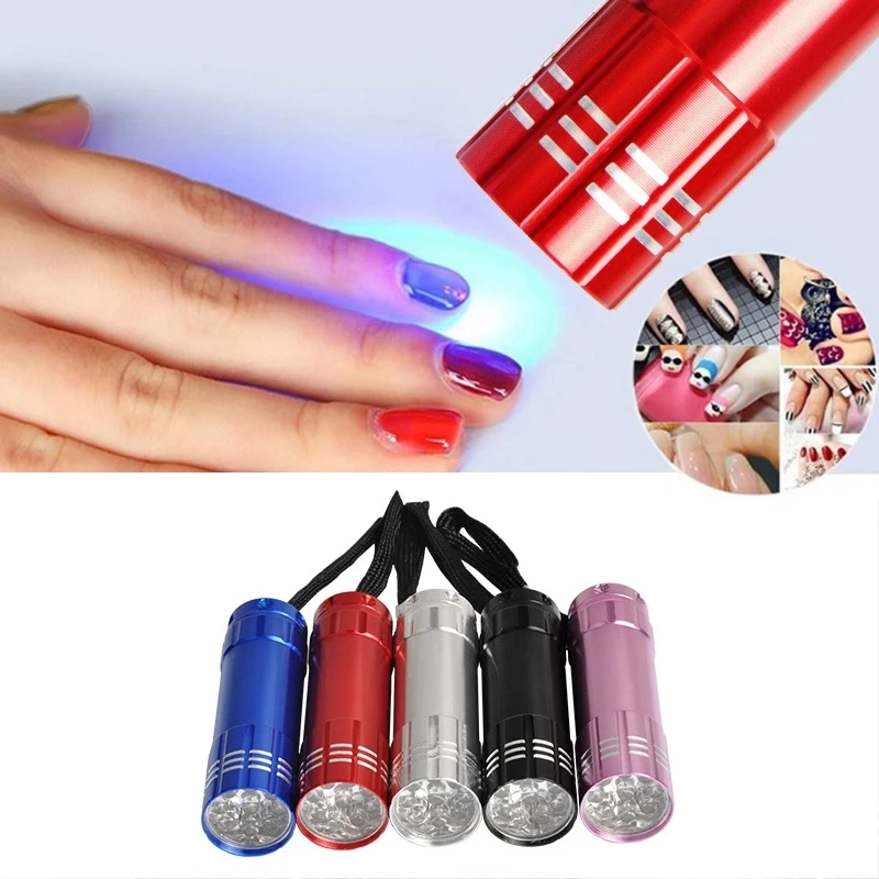Mini 9 LED Nail Gel Dryer Flashlight Therapy Lamp 1