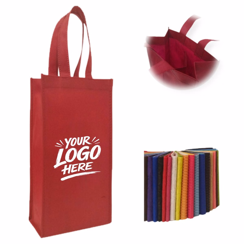 Nonwoven Single Bottle Wine Bag With Carry Handles