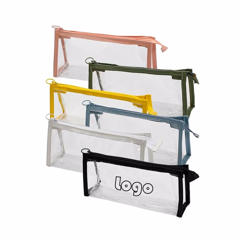 Portable PVC Pencil Storage Bag Transparent Pencil Case