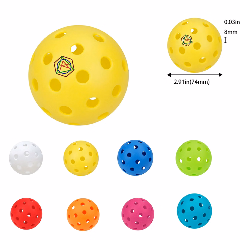 Full Color Logo Custom 40 Hole Outdoor Pickleball