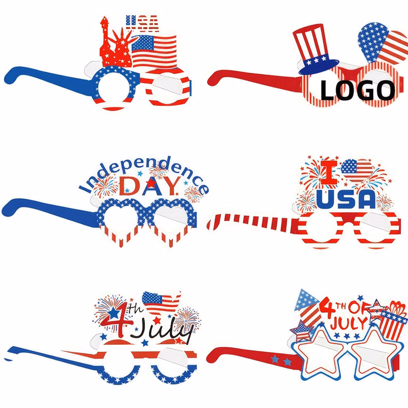 Fourth of July Paper Eyeglasses Patriotic Party Costume