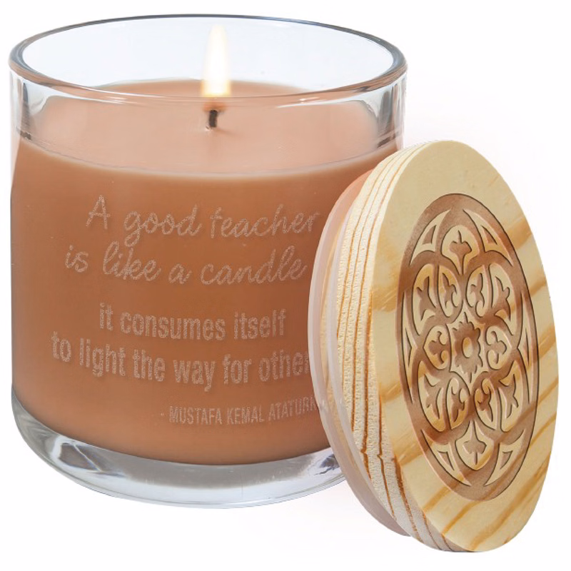 14oz Tropical Coconut Candle in Glass Holder w/ Wood Lid