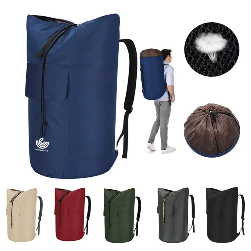 College Heavy Duty Camping Collapsible Laundry Backpack Bag 1
