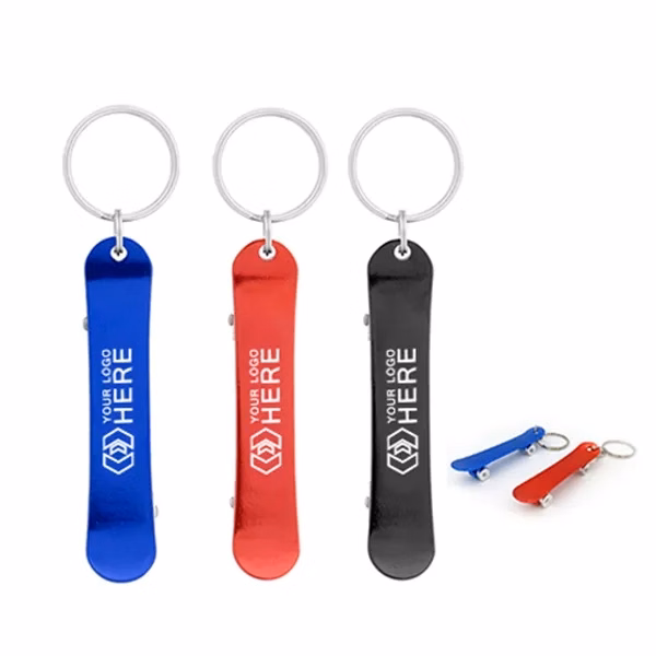 Skateboard Shape Bottle Opener Keychains