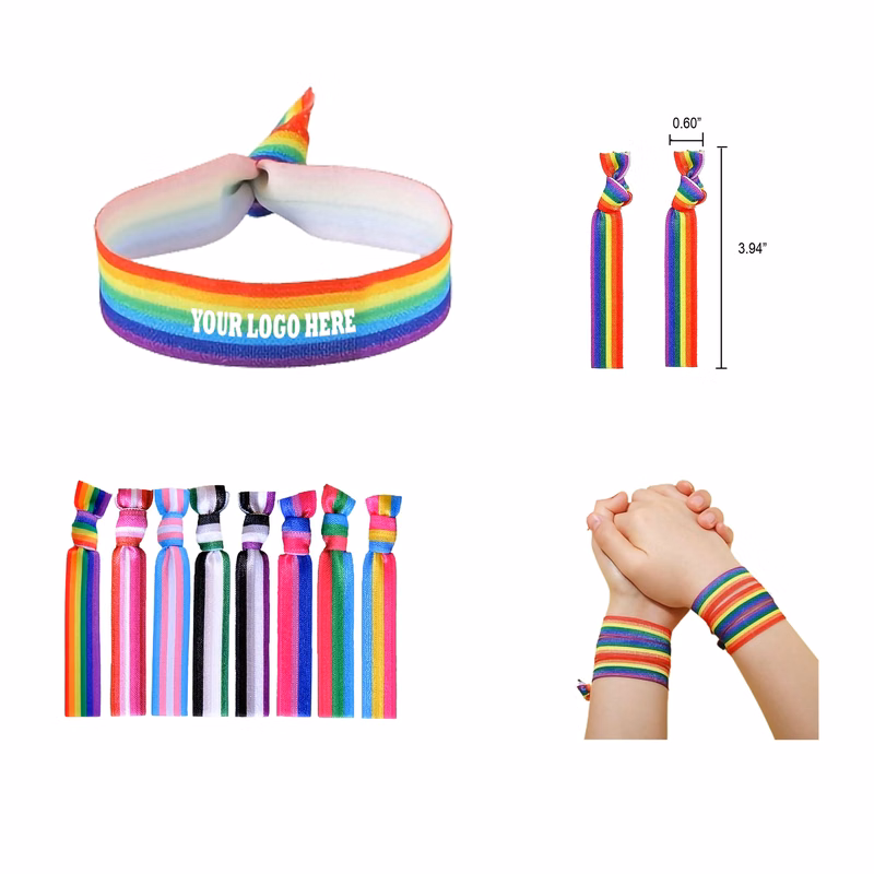 Rainbow Headband Elastic Bracelet Pride Month Decoration