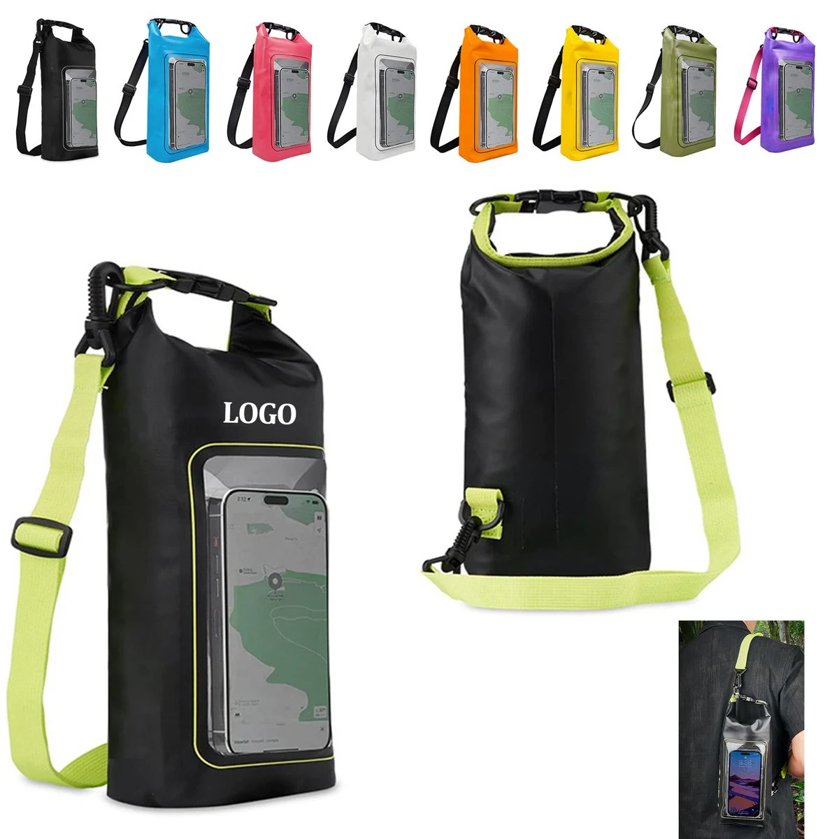 Roll Top Waterproof Backpack Straps 1
