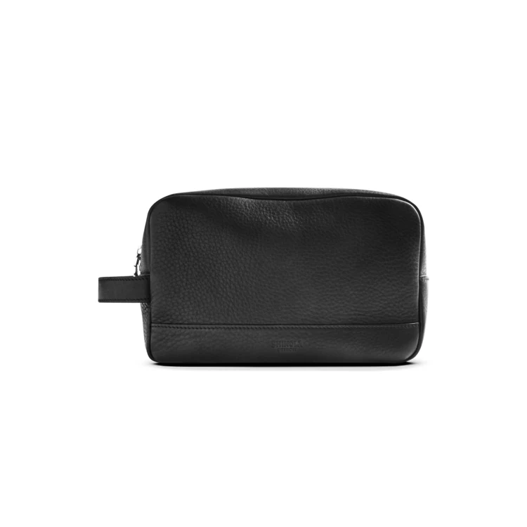 Shinola Zip Travel Kit - Black Natural Grain Leather 1