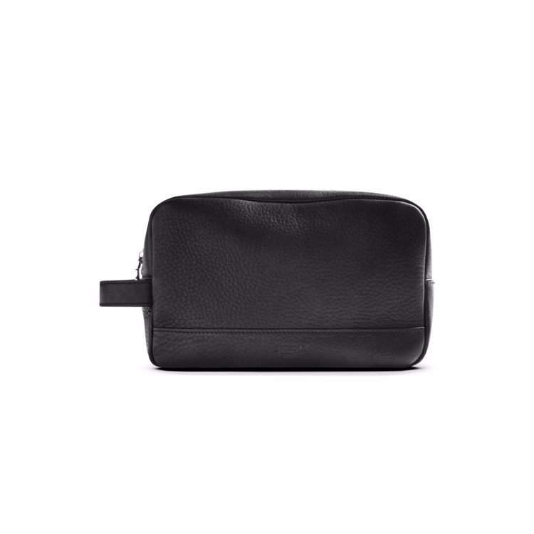 Shinola Zip Travel Kit - Black Natural Grain Leather