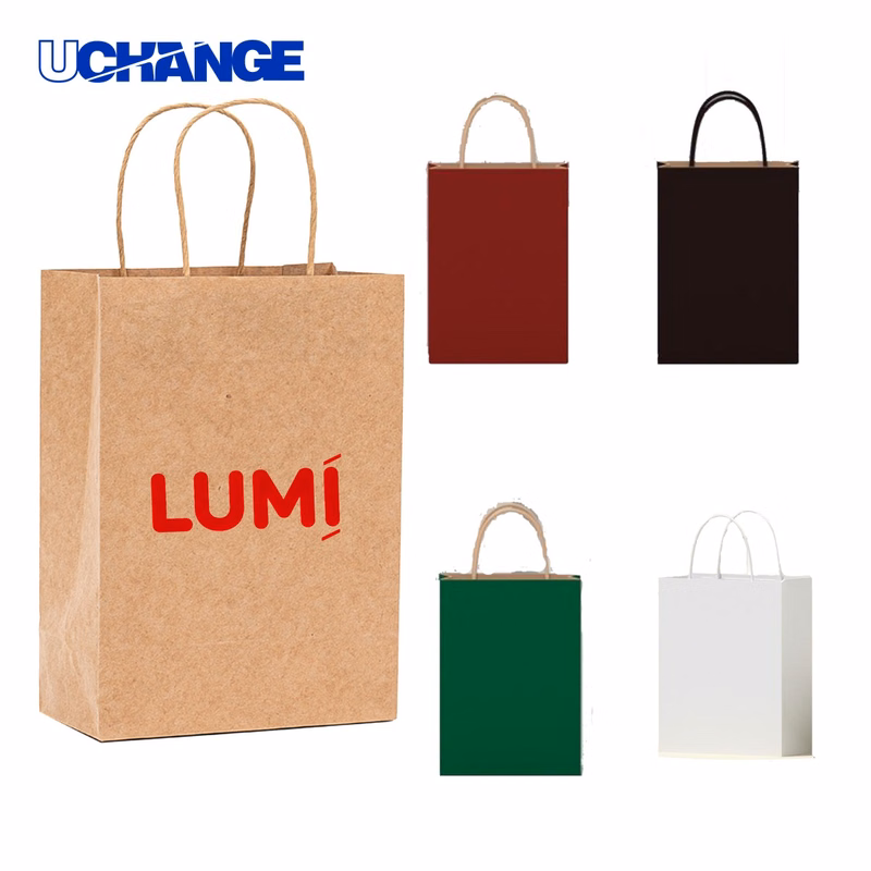 Small Kraft Paper Bag with Handles for Retail