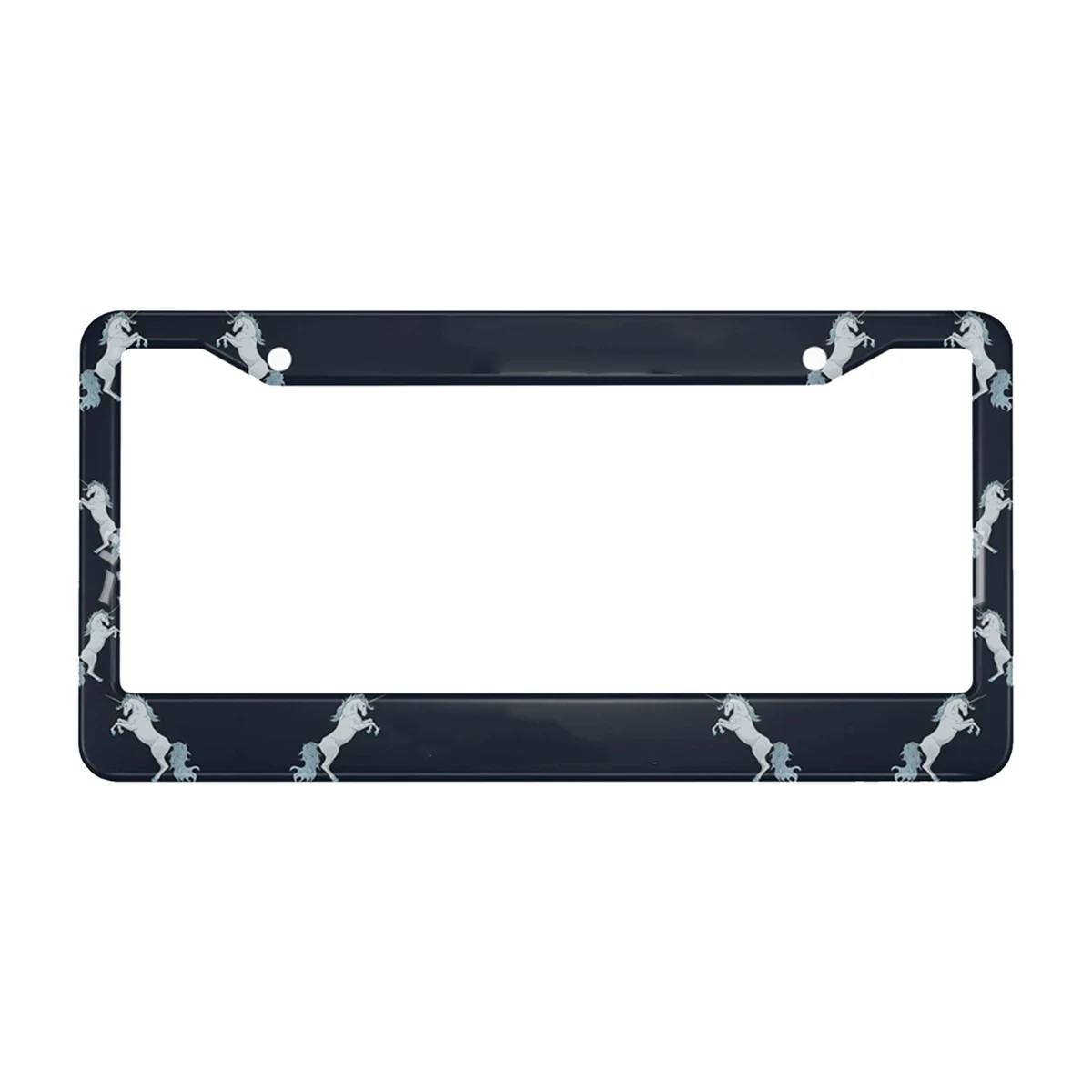 Full Color Custom Aluminum Alloy License Plate Frame 4 Holes Straight Bottom 12.2"L X 6.3"W 1