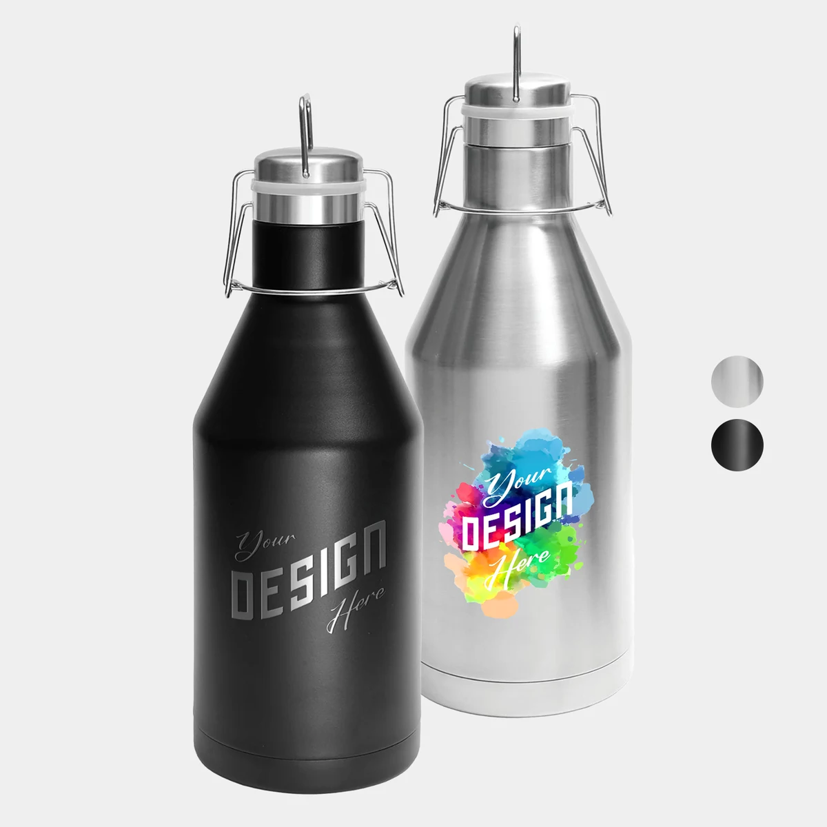 64 oz Polar Camel® Stainless Steel Insulated Growler, custom water bottle with logo imprint 1