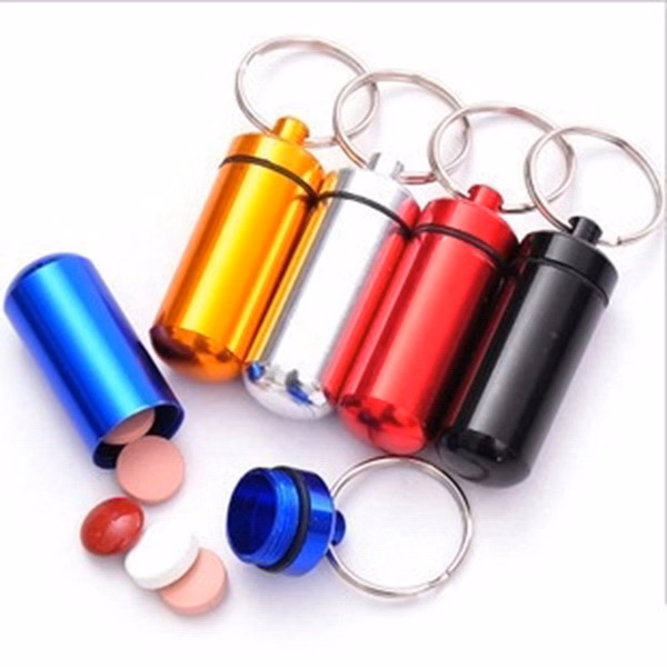 Fashion New Design Metal Pill Box With Keychain;Medicine Che