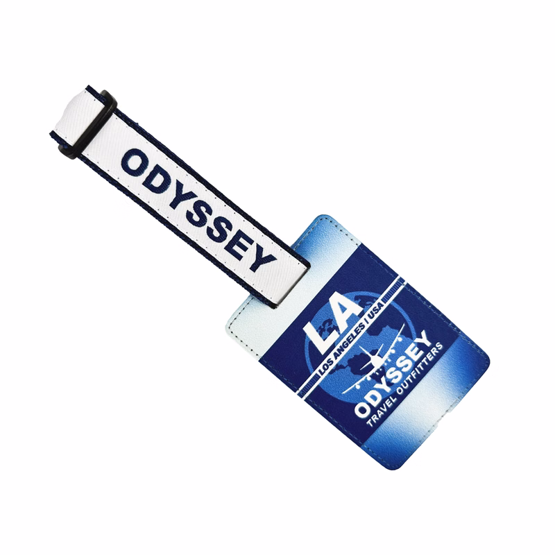 Full Color Sublimated Luggage Tag w/ Custom Woven Buckle Closure