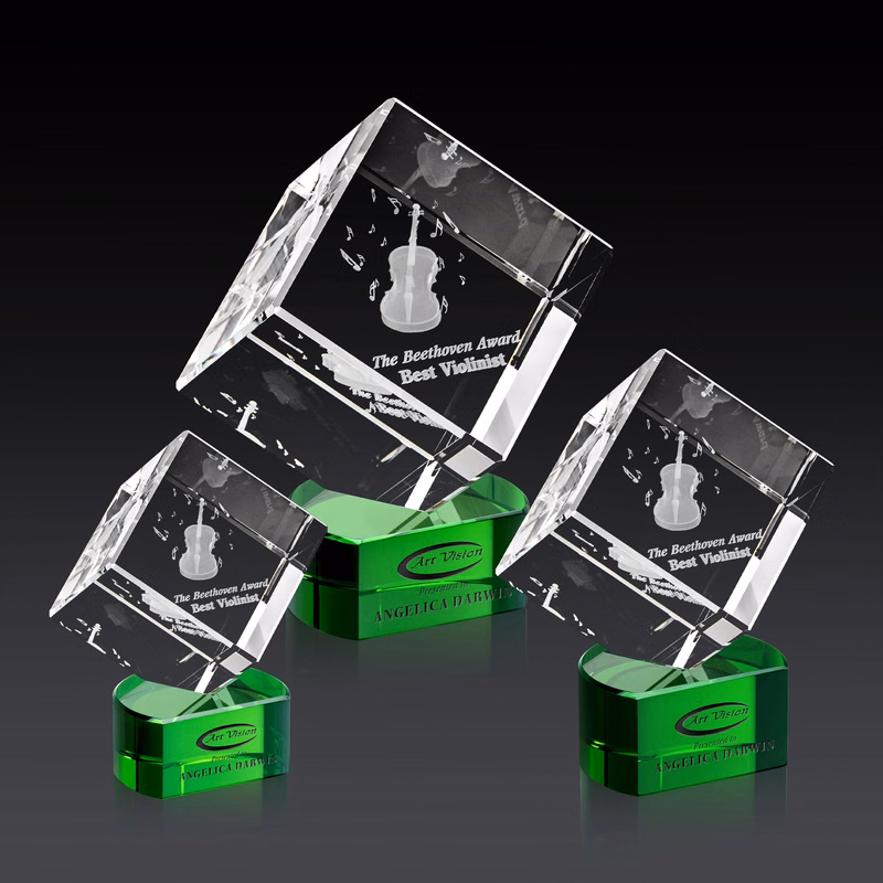 Burrill 3D Award on Paragon Base - Green