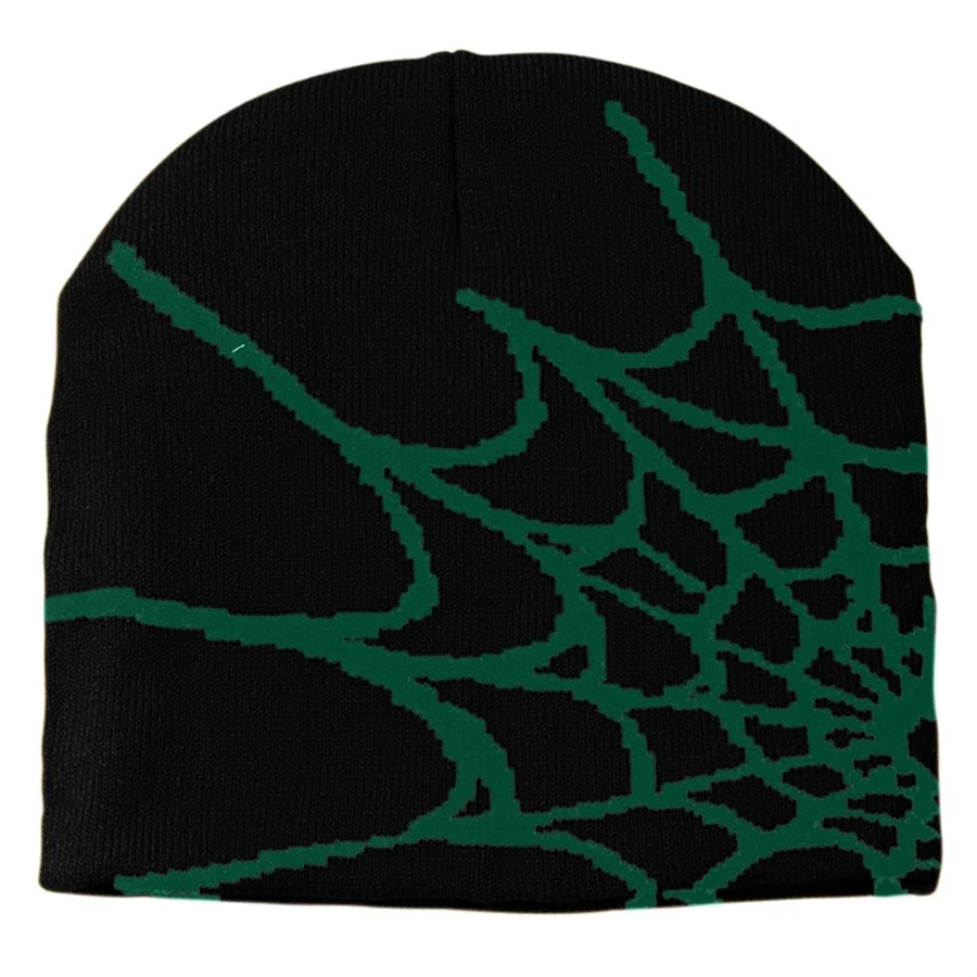 Spider Web Pattern Beanie with Custom Logo 1