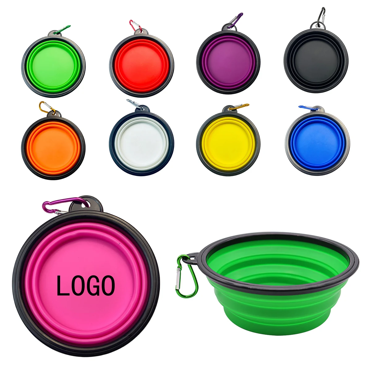 34 Oz Folding Portable Cat And Dog Food Bowl Hiking Buckle 1