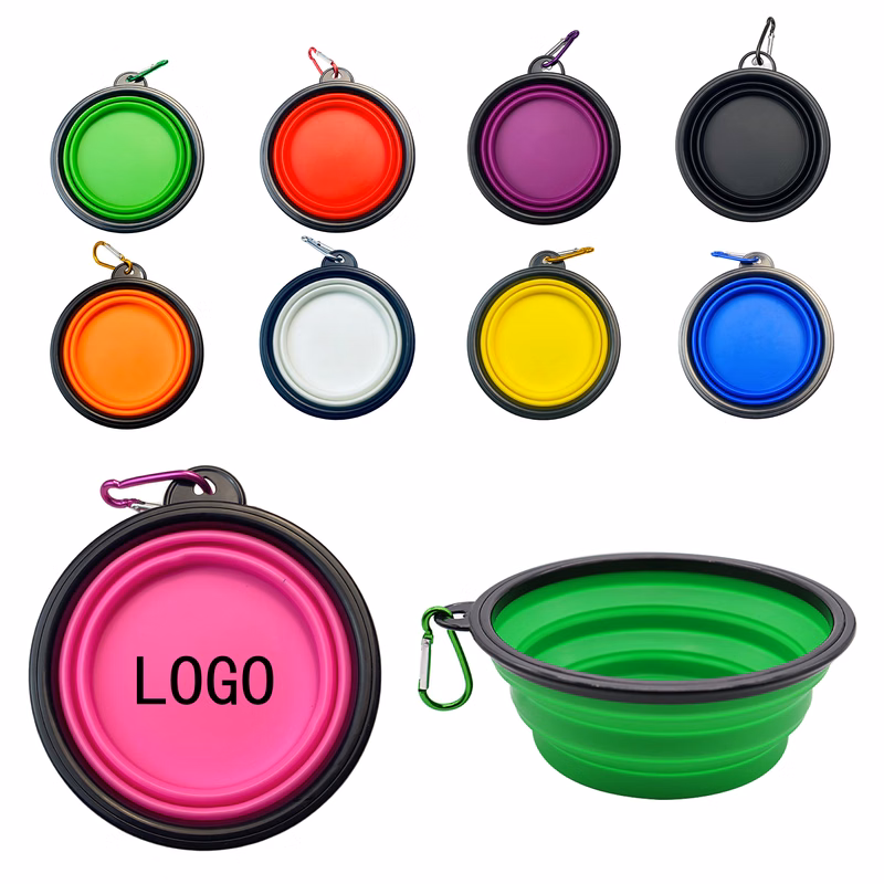 34 Oz Folding Portable Cat And Dog Food Bowl Hiking Buckle