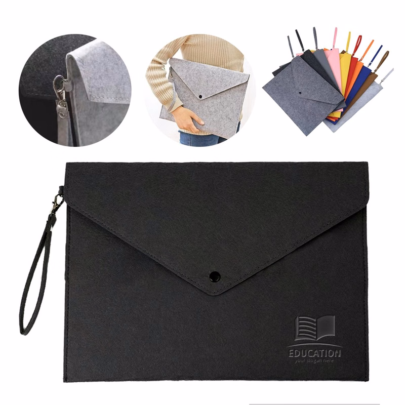 A4 Felt Document Bag with Snap Closure