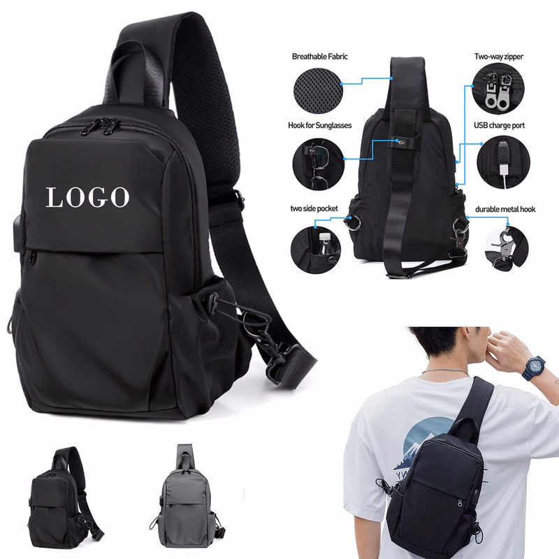 Crossbody Travel Backpack with USB Port