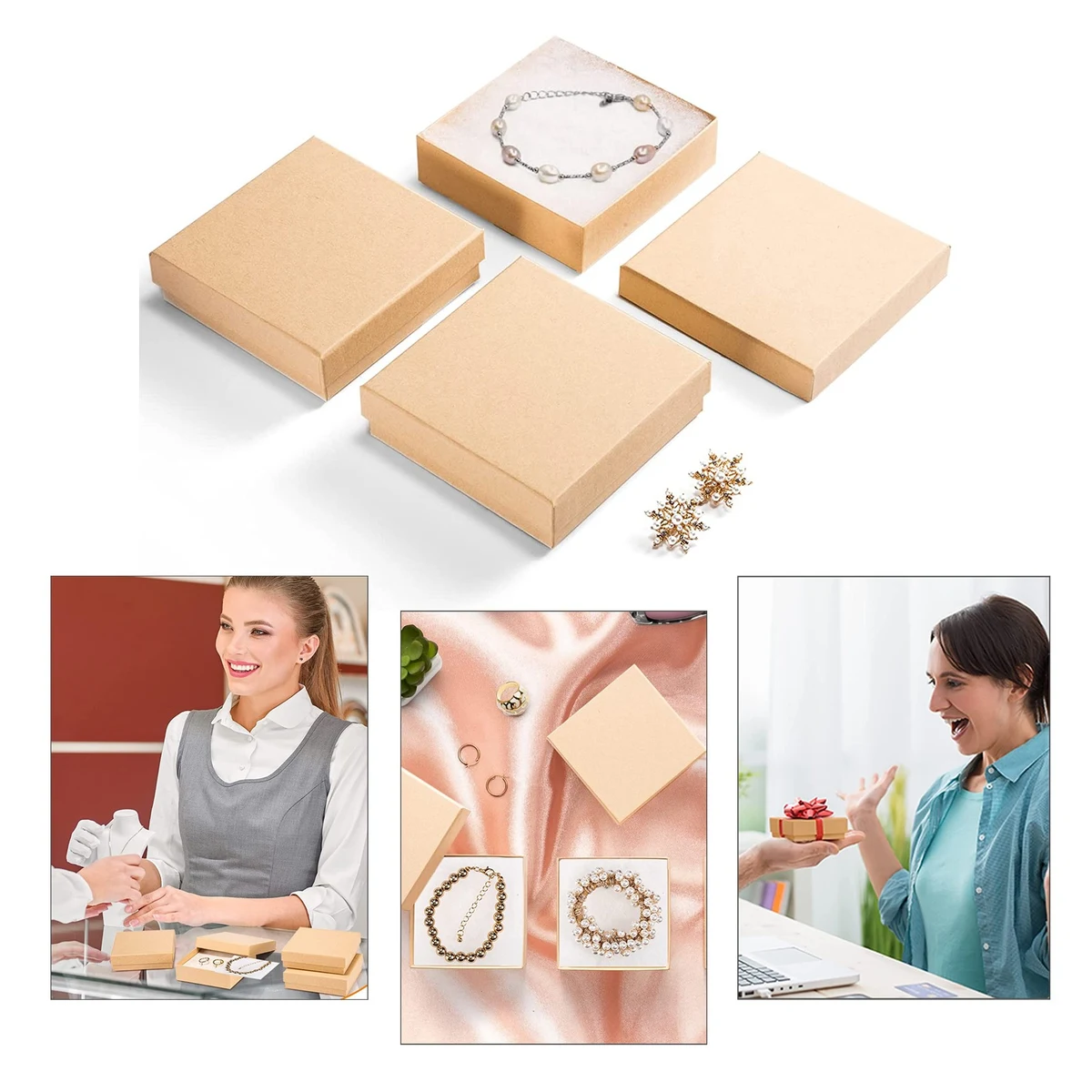 2.87 x 2.87 x 1.38 Inches Jewelry Gift Box 1