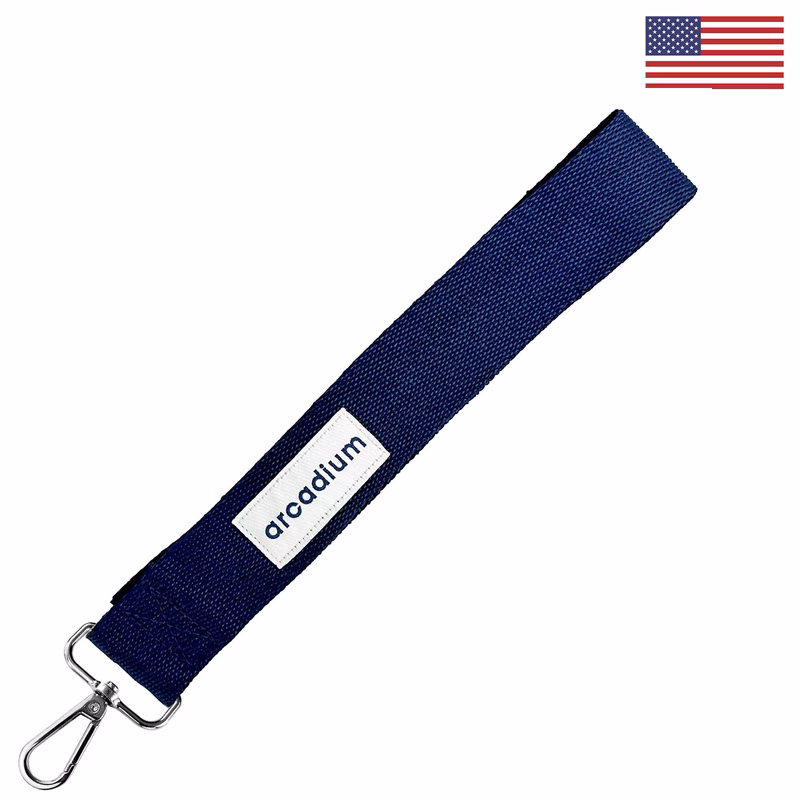 1 ½” x 10” Woven Key Strap w/ Sewn Woven Label & Nickel-plated Snap Hook