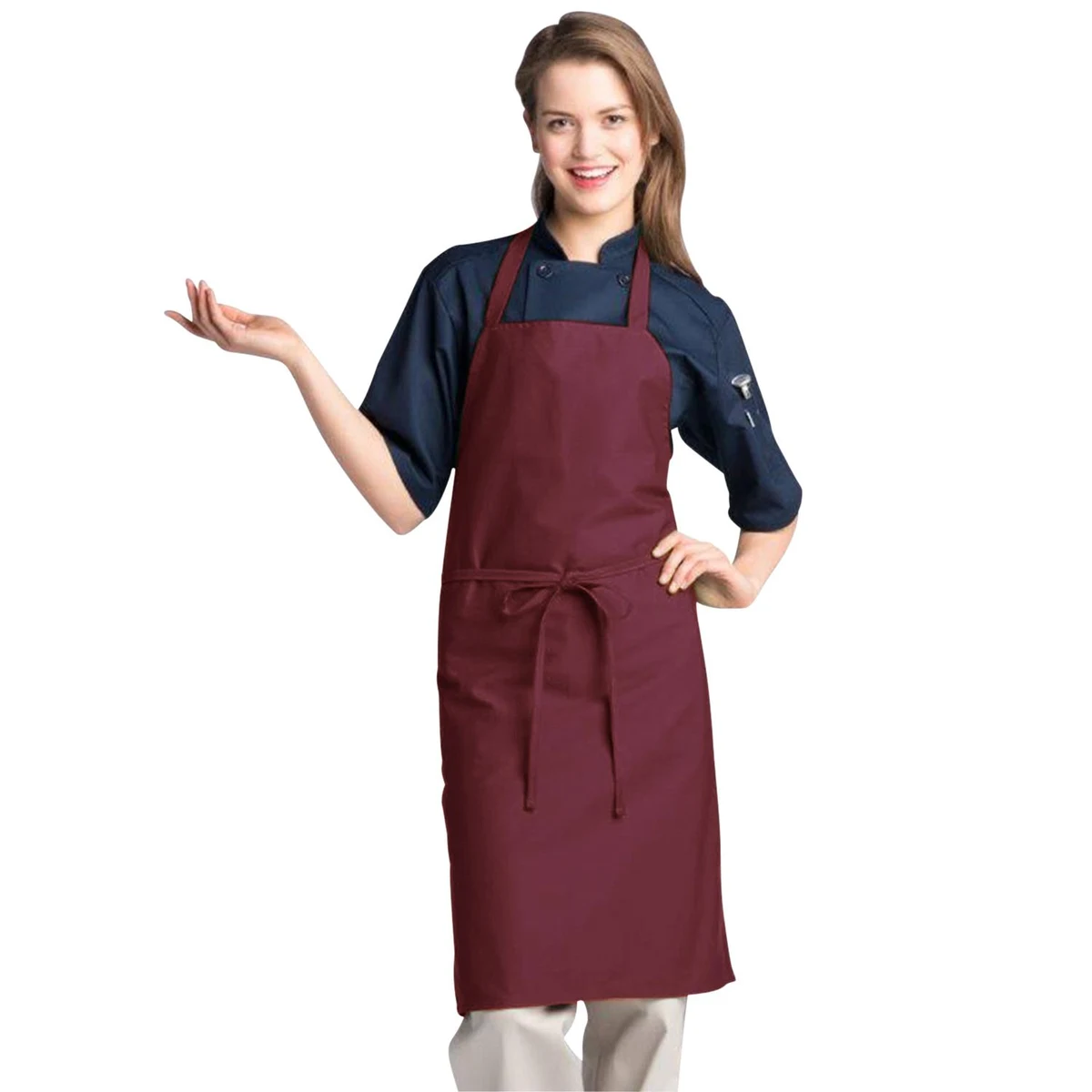 Maroon Classic Bib Apron 1