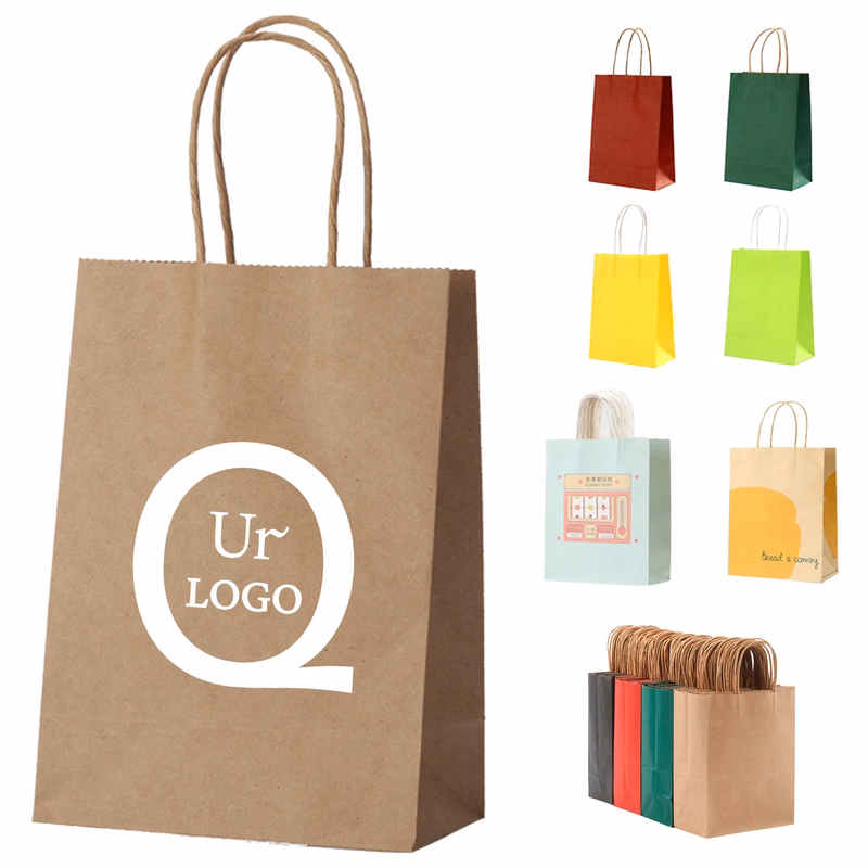 5.9 X 3.14 X 8.2 Inch Kraft Paper Tote Bag