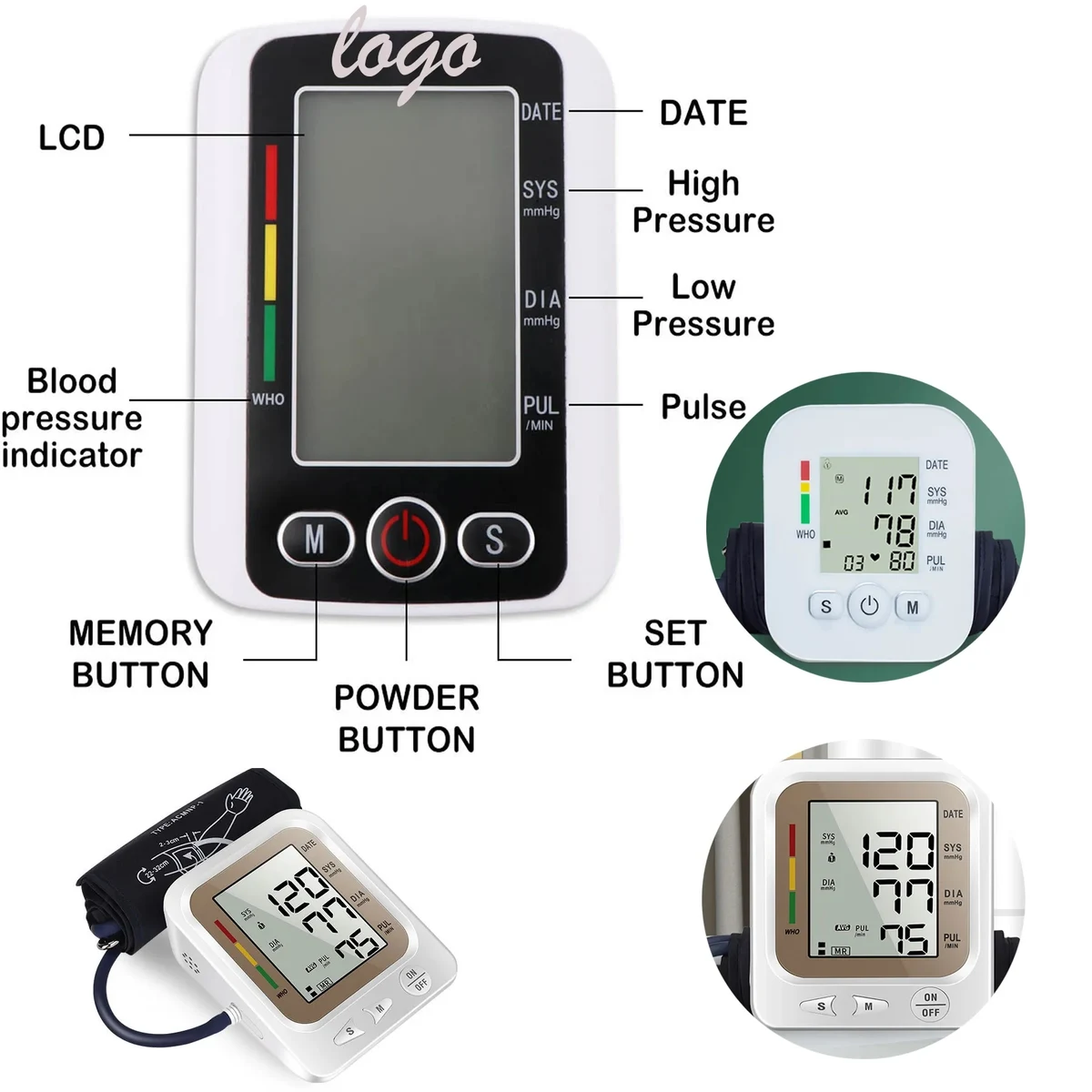 Small Portable Automatic Blood Pressure Monitor 1