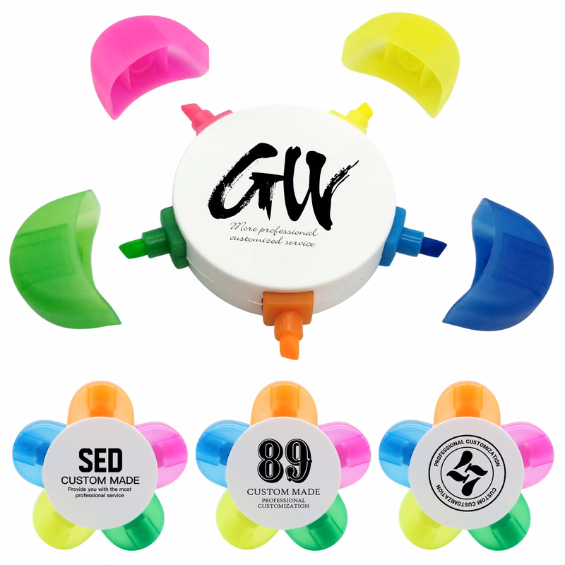 5-In-1 Flower Watercolor Highlighter Pens