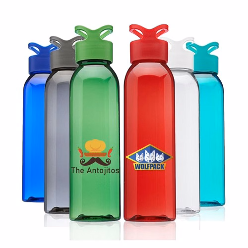 22 Oz. Plastic Gym Water Bottle w/Carrying Loop