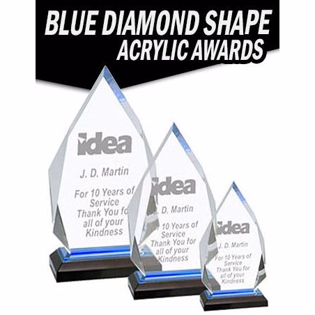 Acrylic: Diamond 7", Blue/Black base