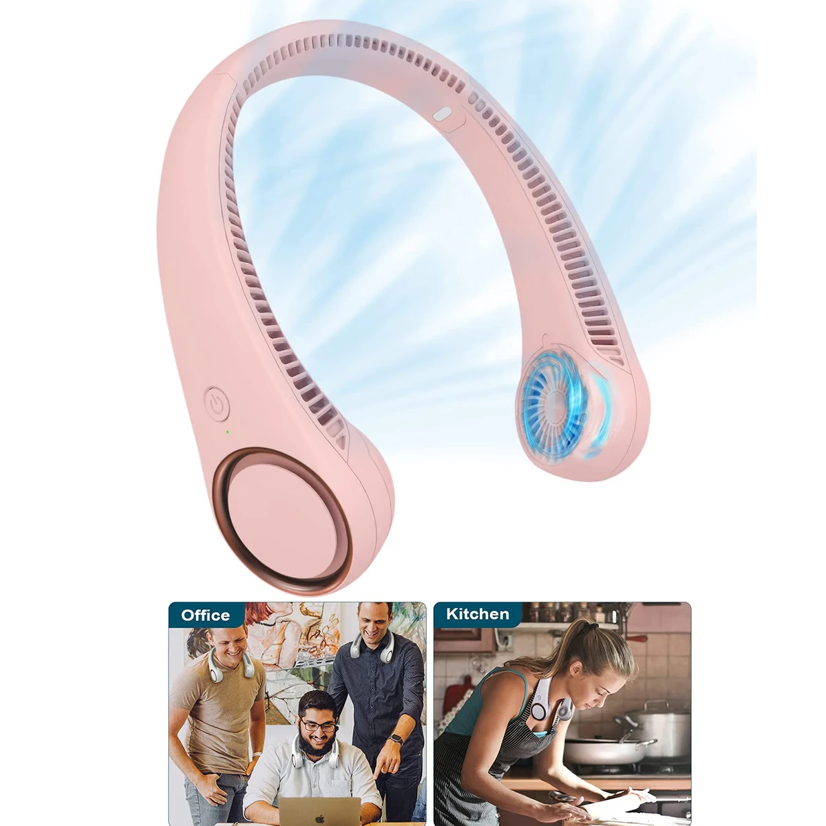 Hands Free Bladeless Fan Powered Neck Fan 1