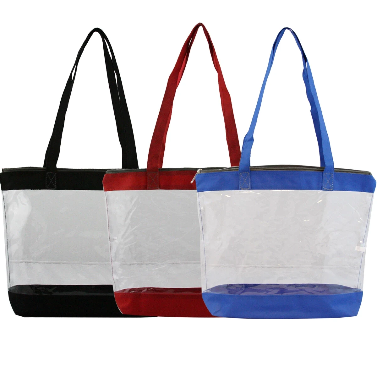Clear Basic Zipper Tote Bag 1