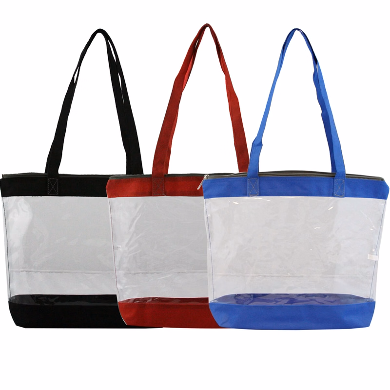 Clear Basic Zipper Tote Bag