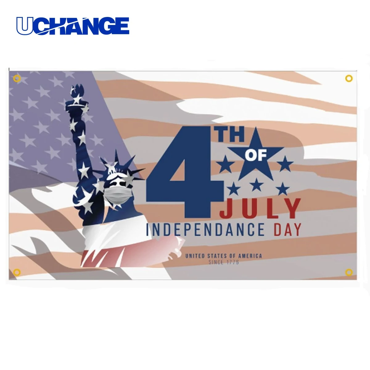 Custom Independence Day Banner with USA Flag 1