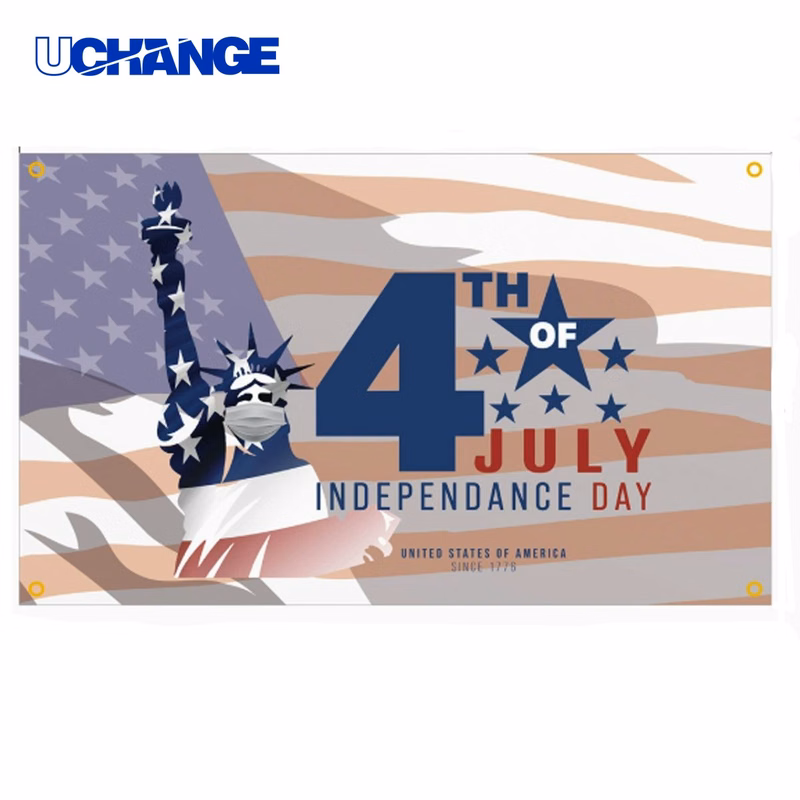 Custom Independence Day Banner with USA Flag