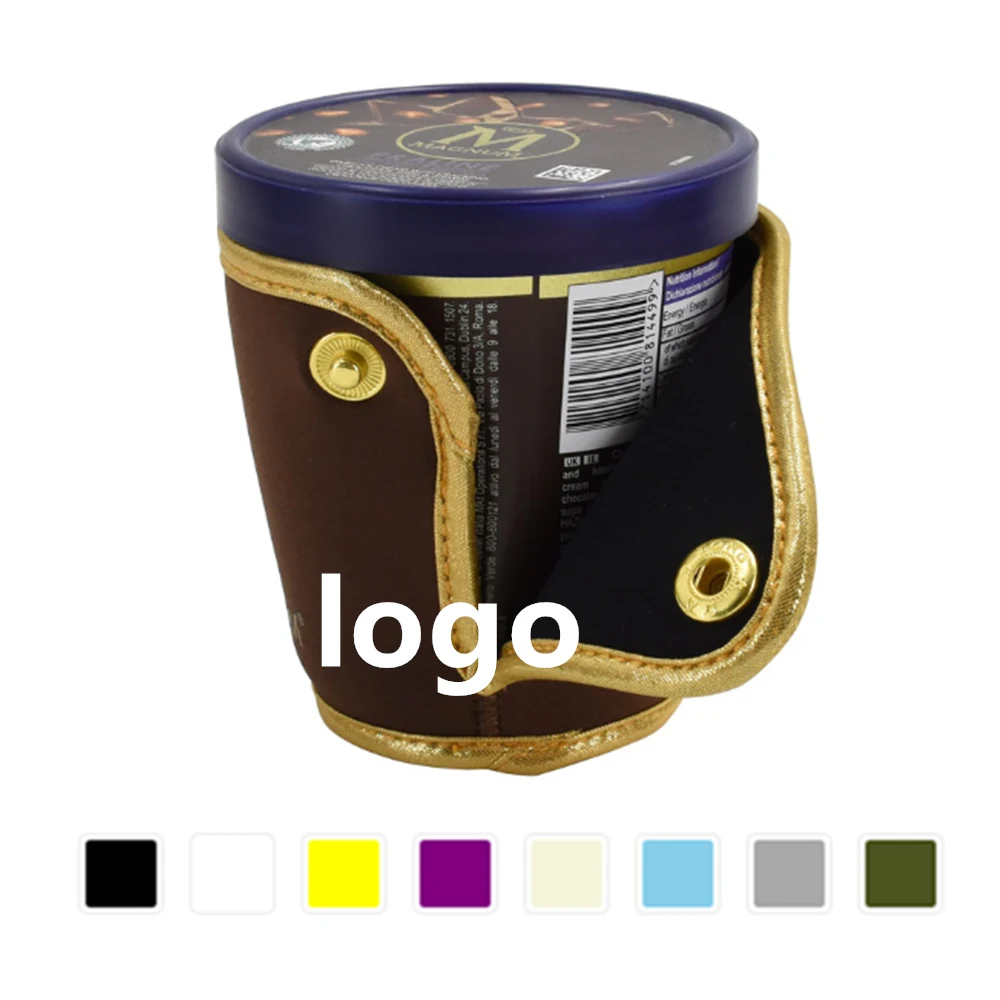 Ice Cream Sleeve Cover Holder w/Button, custom koozie with logo imprint 1