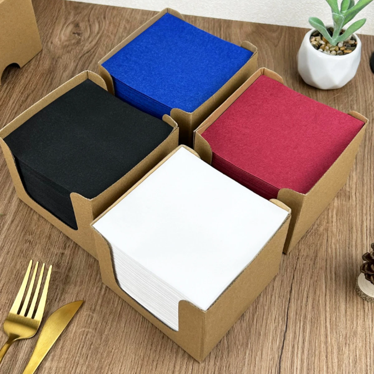 Cocktail Napkins With A Box Holder 1