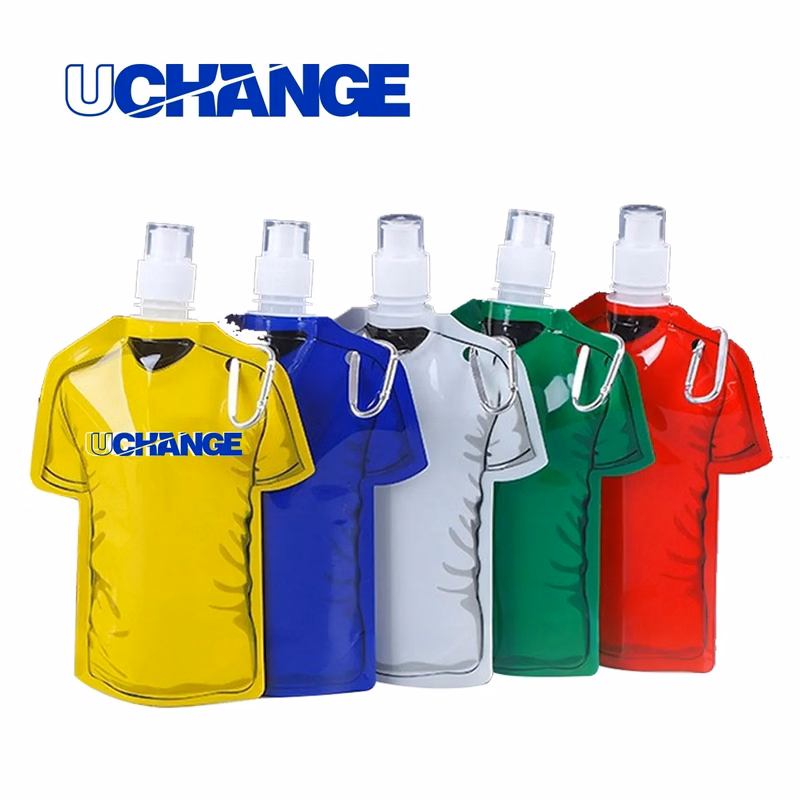 T Shirt Shaped Collapsible Water Bottle With Carabiner