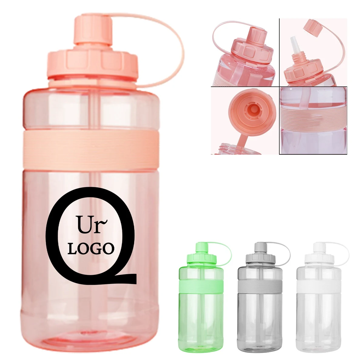 68Oz Large Water Bottle W/ Removable Straw 1