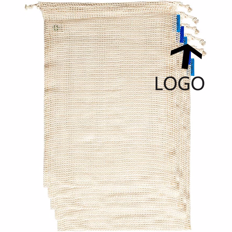 Eco-friendly Drawstring Organic Cotton Mesh Bags