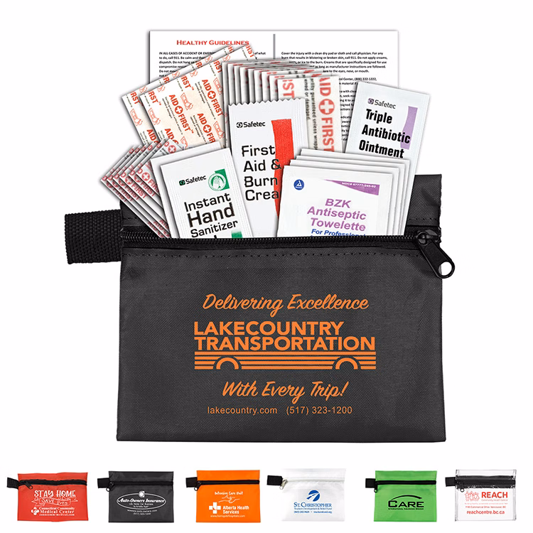 "Zenith" 27 Piece First Aid Kit in Zipper Pouch