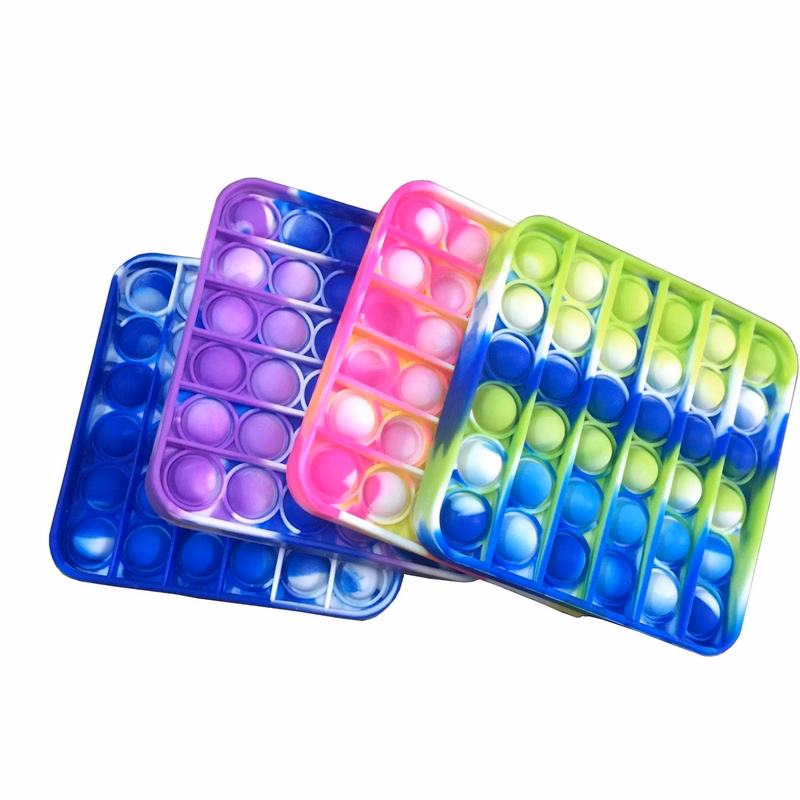 Square Camouflage Silicone Push Pop Bubble Fidget Toy